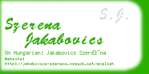 szerena jakabovics business card